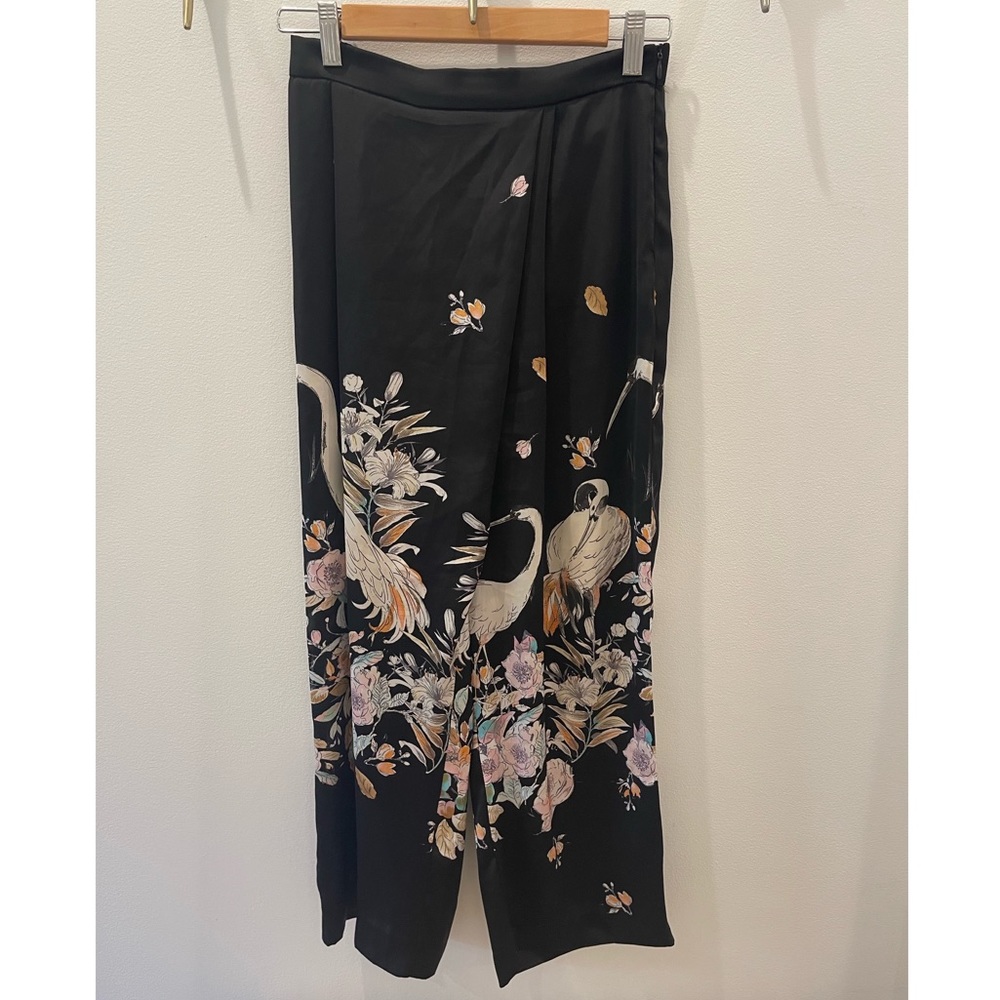 Zara flowy pants with Japanese / oriental design
